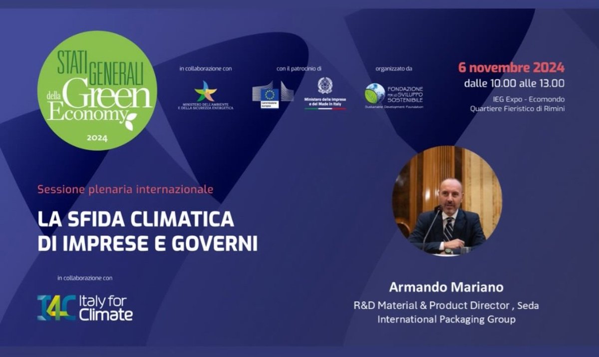 Seda International Packaging Group (@sedapackaging) on Twitter photo On stage with our director R&D and Sustainability, Armando Mariano, <a href="/statigreen/">Stati Green Economy</a>
Follow the live streaming here tinyurl.com/he7nbphy On stage with our director R&D and Sustainability, Armando Mariano, <a href="/statigreen/">Stati Green Economy</a>
Follow the live streaming here tinyurl.com/he7nbphy