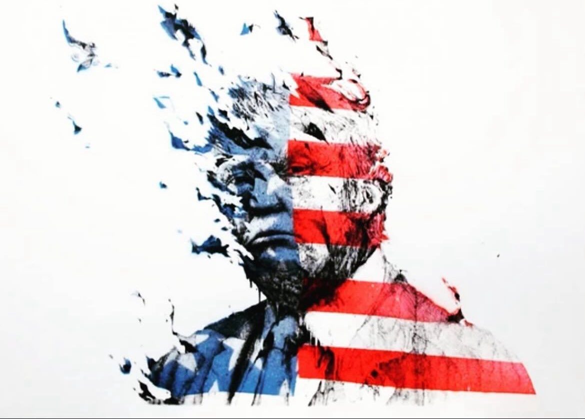 Trump, l’improbable. Le bruit, la fureur, la mauvaise blague. On a croisé vainement les doigts, on craint désormais pour les droits… des femmes, des étrangers, etc…On peut aussi craindre pour nos propres élections de 2027. (Une œuvre superbe signée Brusk) #Election2024