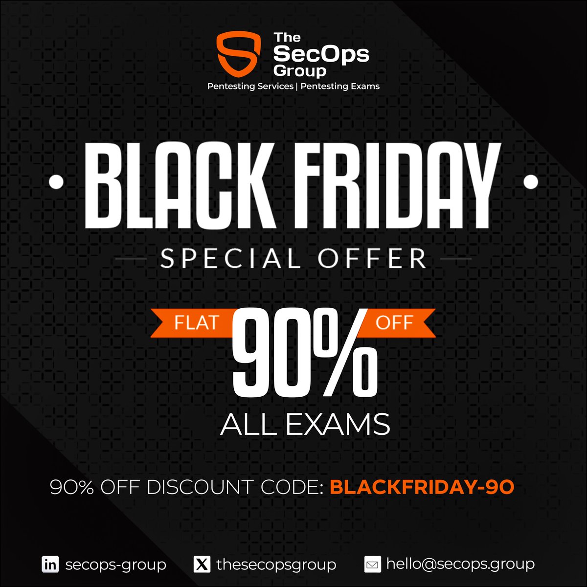 The SecOps Group (@thesecopsgroup) on Twitter photo ๐ฎ ๐๐๐๐๐ ๐๐ฅ๐๐๐๐ฌ ๐ ๐๐๐ ๐๐๐๐!ย ๐ฎ
For the first time ever, we are offering a massive 90%ย discount onย ๐๐๐ ๐ผ๐ณ ๐ผ๐๐ฟ ๐ฝ๐ฒ๐ป๐๐ฒ๐๐๐ถ๐ป๐ด ๐ฒ๐
๐ฎ๐บ๐! ๐ย Right from essential or beginner-level to expert level, we have got everyone covered!
๐ฅ๐จ๐๐ฒ ๐ฃ๐ฟ๐ผ๐บ๐ผ ๐ฎ ๐๐๐๐๐ ๐๐ฅ๐๐๐๐ฌ ๐ ๐๐๐ ๐๐๐๐!ย ๐ฎ
For the first time ever, we are offering a massive 90%ย discount onย ๐๐๐ ๐ผ๐ณ ๐ผ๐๐ฟ ๐ฝ๐ฒ๐ป๐๐ฒ๐๐๐ถ๐ป๐ด ๐ฒ๐
๐ฎ๐บ๐! ๐ย Right from essential or beginner-level to expert level, we have got everyone covered!
๐ฅ๐จ๐๐ฒ ๐ฃ๐ฟ๐ผ๐บ๐ผ