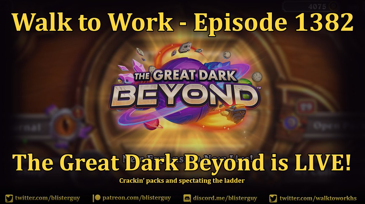 Episode 1382 - The Great Dark Beyond is LIVE! crackin' packs and spectating the ladder.
hearthstonecommute.libsyn.com
#Hearthstone