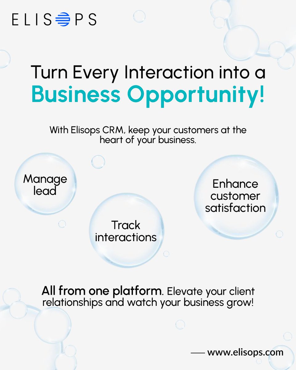 ElisOps10704's tweet photo. Elisops CRM helps you manage leads, track interactions, and boost satisfaction, strengthening relationships and growing your business. Start today!  

#BusinessGrowth #CRM #LeadManagement #ElisopsCRM #RelationshipBuilding #SalesManagement #UserFriendlySoftware #StayOrganized https://t.co/93CPf3hkpO