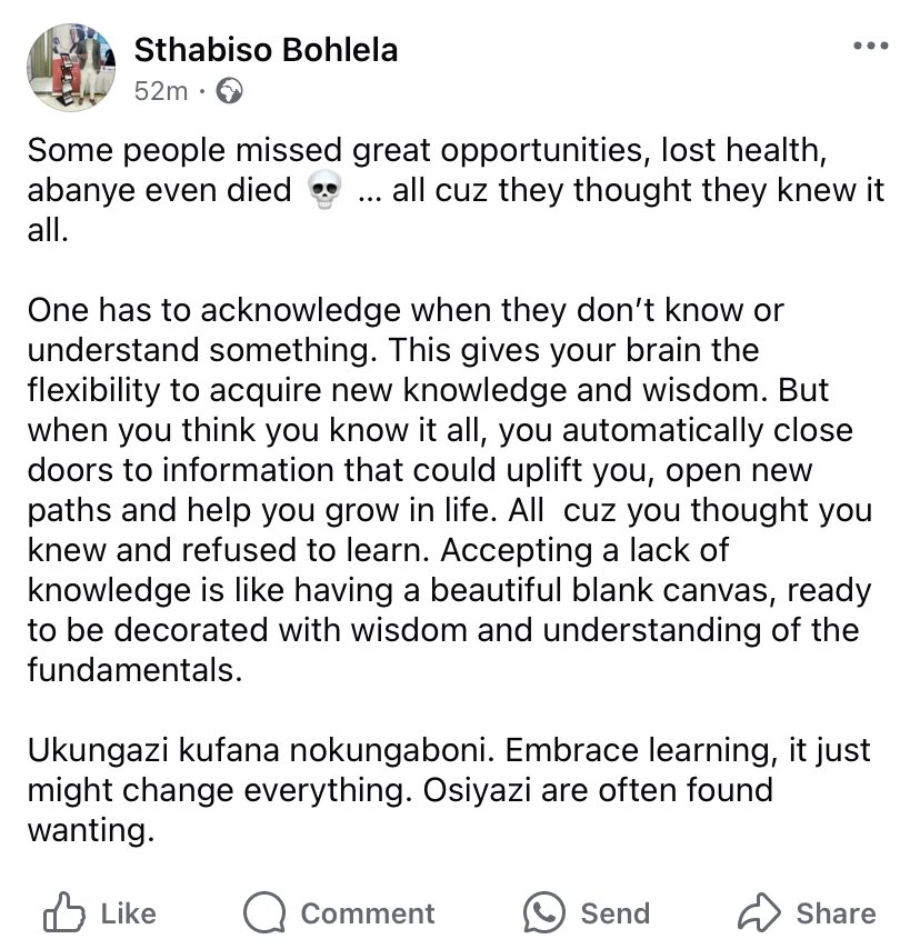 bohlela_s's tweet photo. “Get some knowledge, never stop learning” - @tumeloabcrazy https://t.co/1qZsgRwoYT