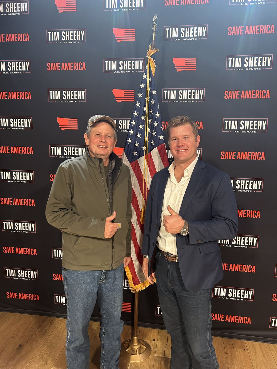 SteveDaines's tweet photo. Montana’s newest United States Senator—Tim Sheehy!!

Looking forward to serving together to fight for our Montana way of life!

Huge congratulations to @SheehyforMT!! 🇺🇸🇺🇸🇺🇸 https://t.co/rKRkUipDsM