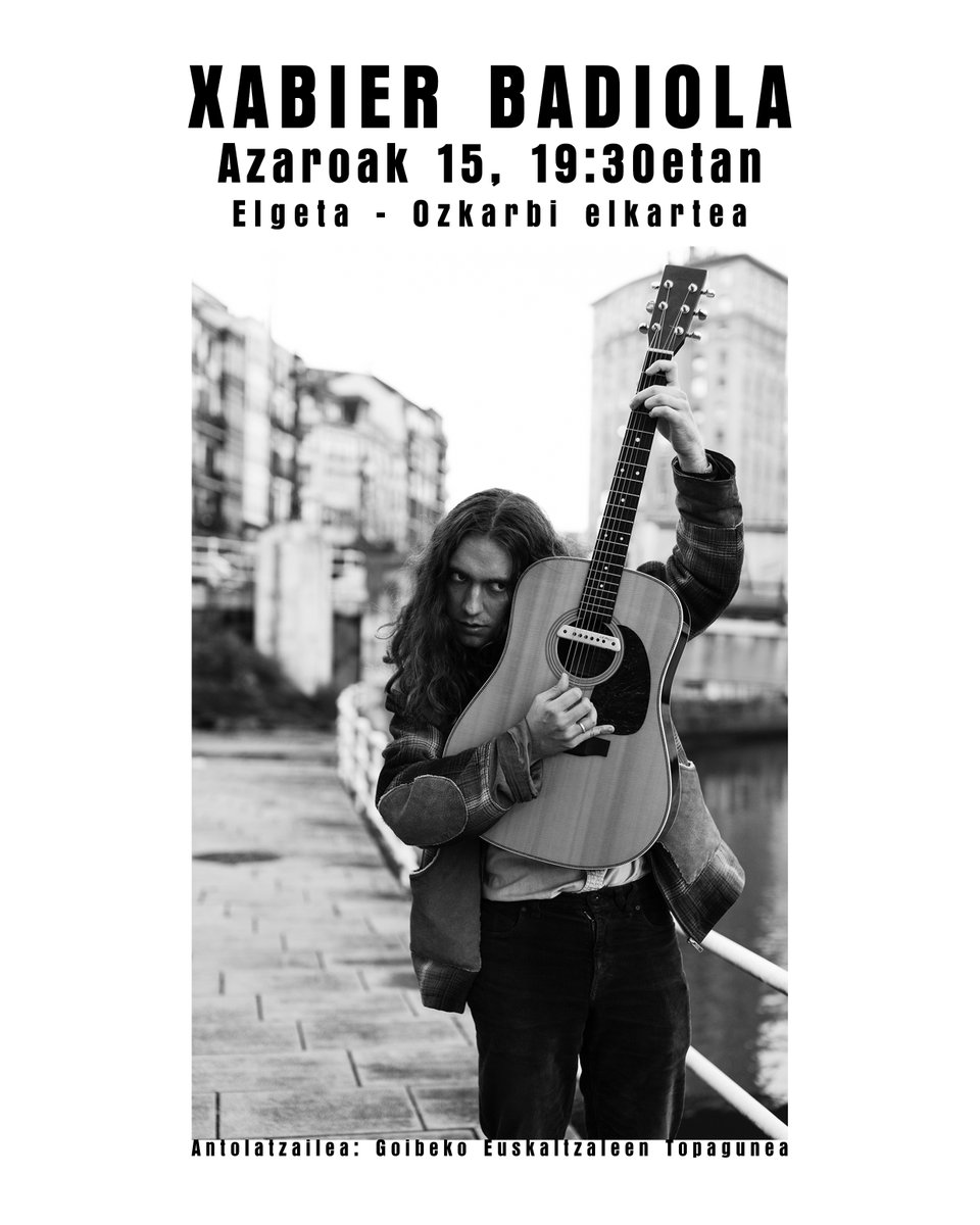 Kontzertua dugu Elgetan. Xabier badiola eibartarra. Azaroak 15ean.
