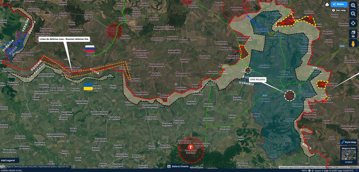 EurekaNews10's tweet photo. ⚡️🇷🇺🇺🇦⚔️  Two Majors & Eureka News. #Análisis general de la mañana del 6 de Noviembre de 2024; 06:58 (GMT+3)📍

🗺MAPA 
🔹En la región de #Kursk, se ha restablecido el control de la sección de la frontera estatal cerca del asentamiento de #NovyPut. Los combatientes rusos han vuelto a colocar elementos de las barreras de ingeniería antitanque ("dientes de dragón") en la línea fronteriza, que las AFU habían estado dispersando anteriormente para abrir paso a sus vehículos. 
Se está completando la limpieza de las áreas forestales adyacentes. De hecho, el intento de las AFU de crear otro frente en la dirección de las defensas de la región de #Veseloye - #Glushkovo ha llegado a su fin.

🗺MAPA 2
En las secciones restantes del saliente de #Kursk, no hubo información sobre cambios en la línea de contacto. 

📹 Video 
Las tropas rusas están utilizando vehículos aéreos no tripulados de nuevos modelos para destruir a los militantes y el equipo ucraniano, así como ataques constantes a las concentraciones AFU en la región de #Sumy.

🗺Mapa Interactivo
https://t.co/ue3RxZEyoL