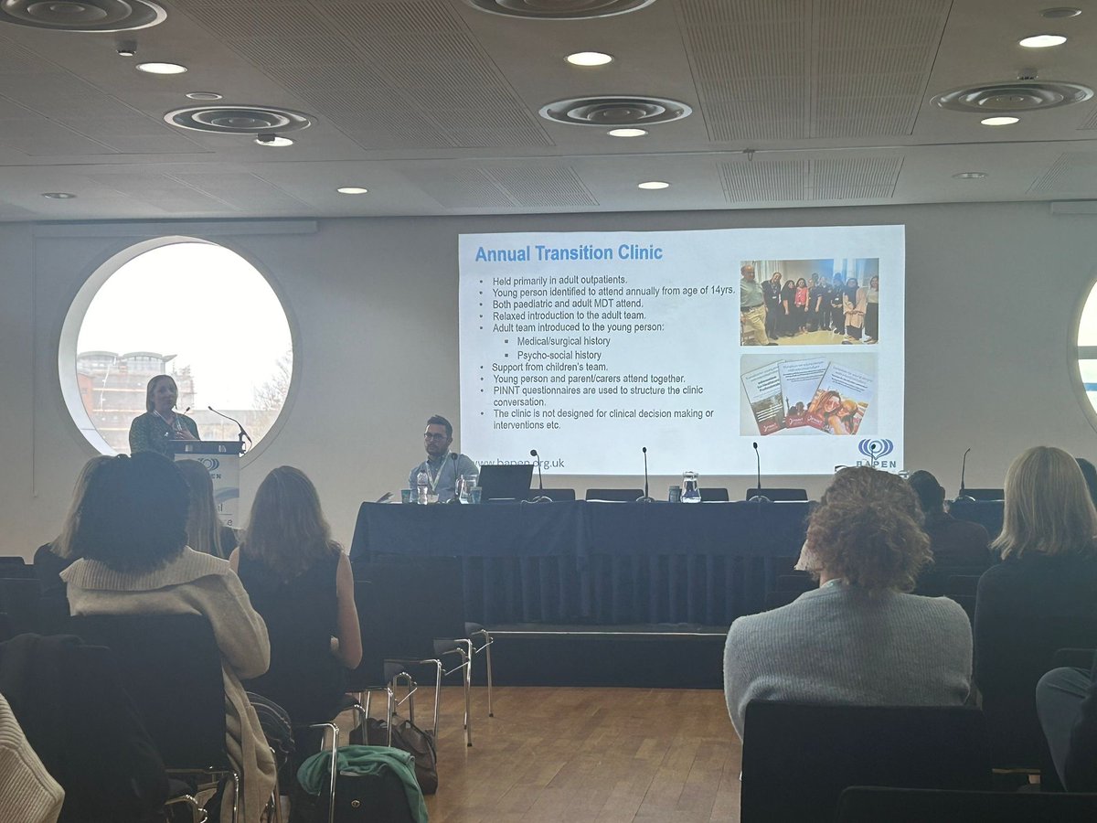 Angela Cole delivering her Pam Harris Medal lecture on developing a formal transition pathway for teenagers and young adults on HPS #BAPEN2024