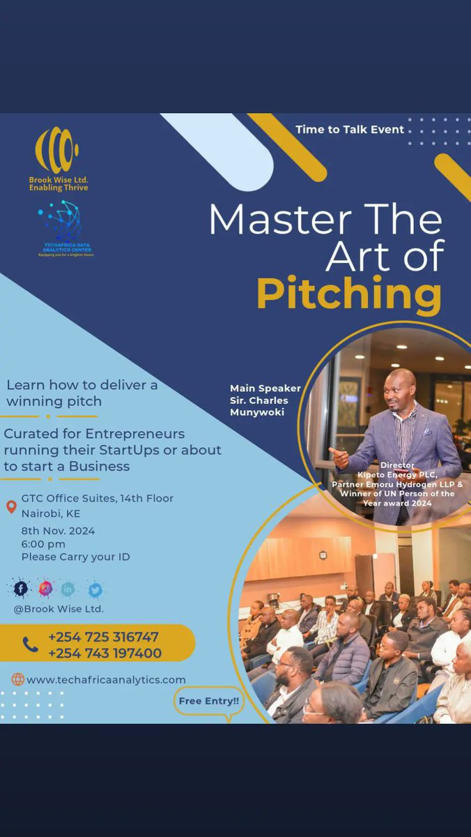 TechafricaData's tweet photo. 2days to go... Have you registered??come let us learn together and share knowledge. November 8th, 2024....GTC office suites, 14th floor.
Welcome All. #techafrica #datascience https://t.co/NFPN6tS7Ig