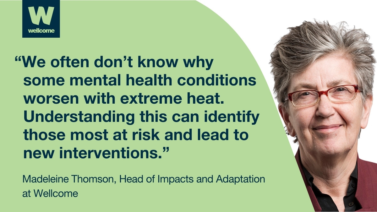 There’s growing evidence that heat has a negative impact on mental health. 

But we don’t fully understand the factors that link heat with mental health problems. 

That’s what our latest Climate and Mental Health Award aims to address. 🧵[1/5]