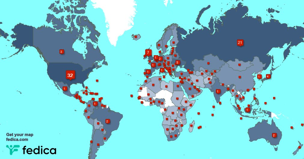 Special thank you to my 7 new followers from Venezuela, and more last week. fedica.com/!yuriyko_eng