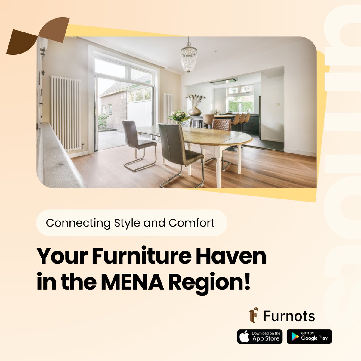 FurnotsOfficial's tweet photo. 🚀 Transforming furniture shopping! Our app connects top brands with style-savvy customers across the MENA region. Discover unique pieces effortlessly and elevate your home decor! 🛋️ #FurnitureShopping #MENAStyle #HomeInspo https://t.co/IfsHvFsC1z
