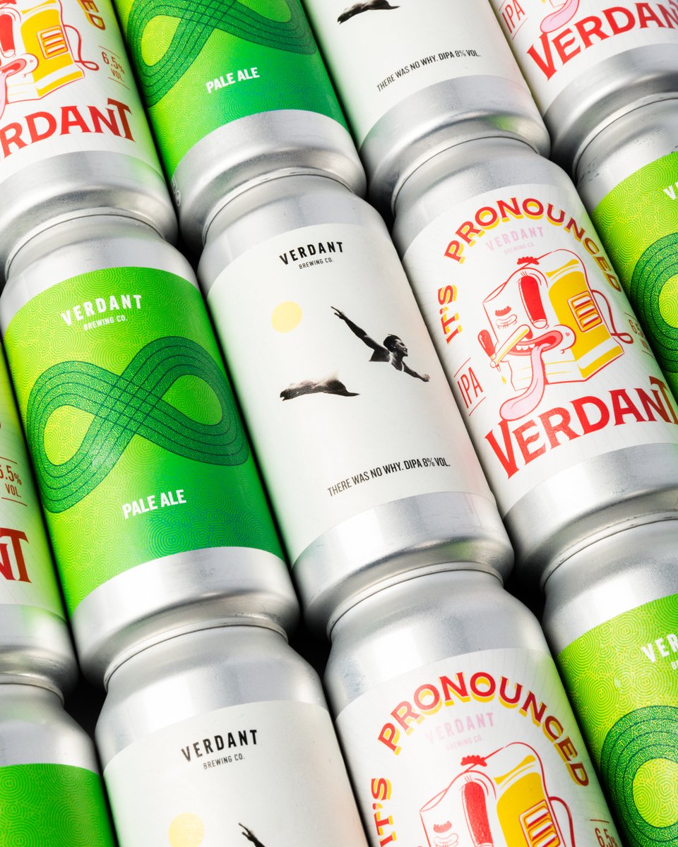 FRESH CAN DROP! The ultimate Verdant experience.

💚 300 Laps of Your Garden (4.8% Pale Ale)
❤️ It's Pronounced Verdant (6.5% IPA)
💛 There Was No Why (8% DIPA)

Available now on the webshop!
