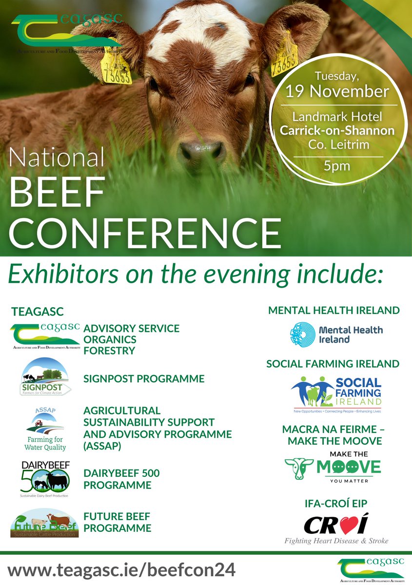 TeagascBeef's tweet photo. Don’t miss our exhibitor area at this year’s Teagasc National Beef Conference ! https://t.co/OeG1SkhWhP