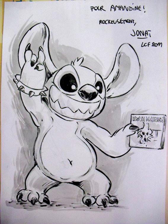 XtrmJonat's tweet photo. Rocker Stitch, which I did 13 years ago in a comicon! Let's rock! #Stitch #liloandstitch #disneyfanart #disney  #rock #IronMaiden https://t.co/GpoXnVjQlc
