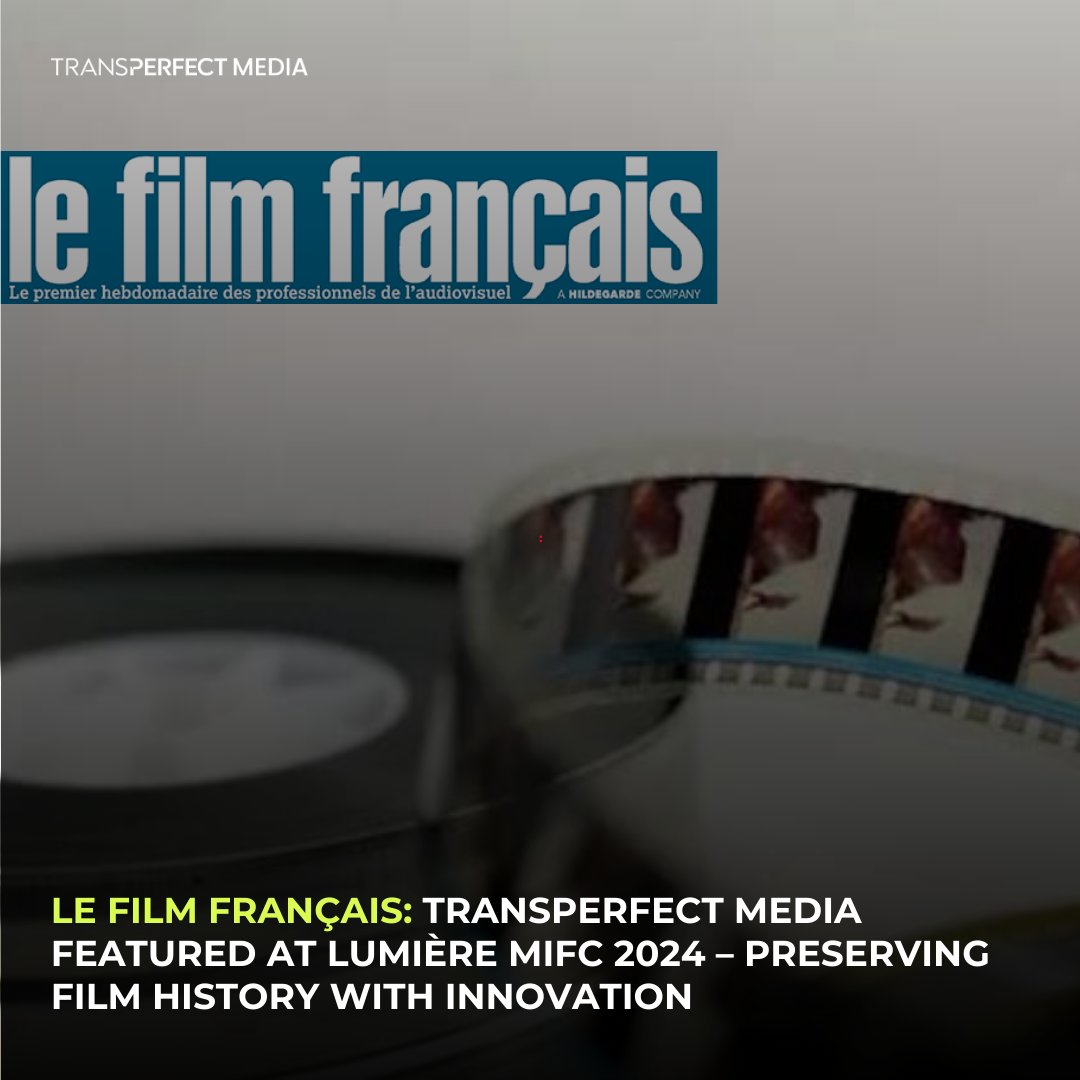 WeAreTPMedia's tweet photo. Honored to be mentioned at Lumière MIFC 2024 for our role in the film preservation and innovation dialogue! At #TransPerfectMedia, we embrace traditional and cutting-edge technologies to ensure global film accessibility. Learn more in the article!
#LumiereMIFC #FilmRestoration https://t.co/yYMs1tf77D