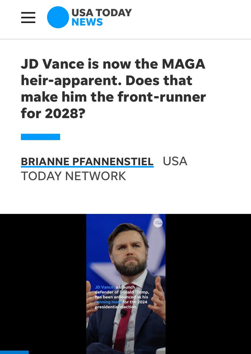 ivanedlm's tweet photo. 3. El nuevo candidato republicano a la presidencia en 2028 se llama JD Vance, y es el nuevo Vicepresidente. Los vicepresidentes no suelen ser muy influyentes, ni tienen grandes atribuciones, más allá de presidir el Senado. Pero él ya va a estar en modo pre campaña desde hoy. https://t.co/rBB0q4iSUd
