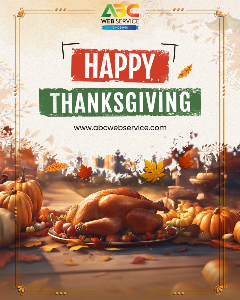 builditdm's tweet photo. Happy Thanksgiving from ABC Web Service! 🦃🍂
Wishing you and your family a season filled with gratitude, warmth, and delicious moments.
#happythanksgiving #thankful #gratitude #webservice #holidayseason https://t.co/5239gIRDbX