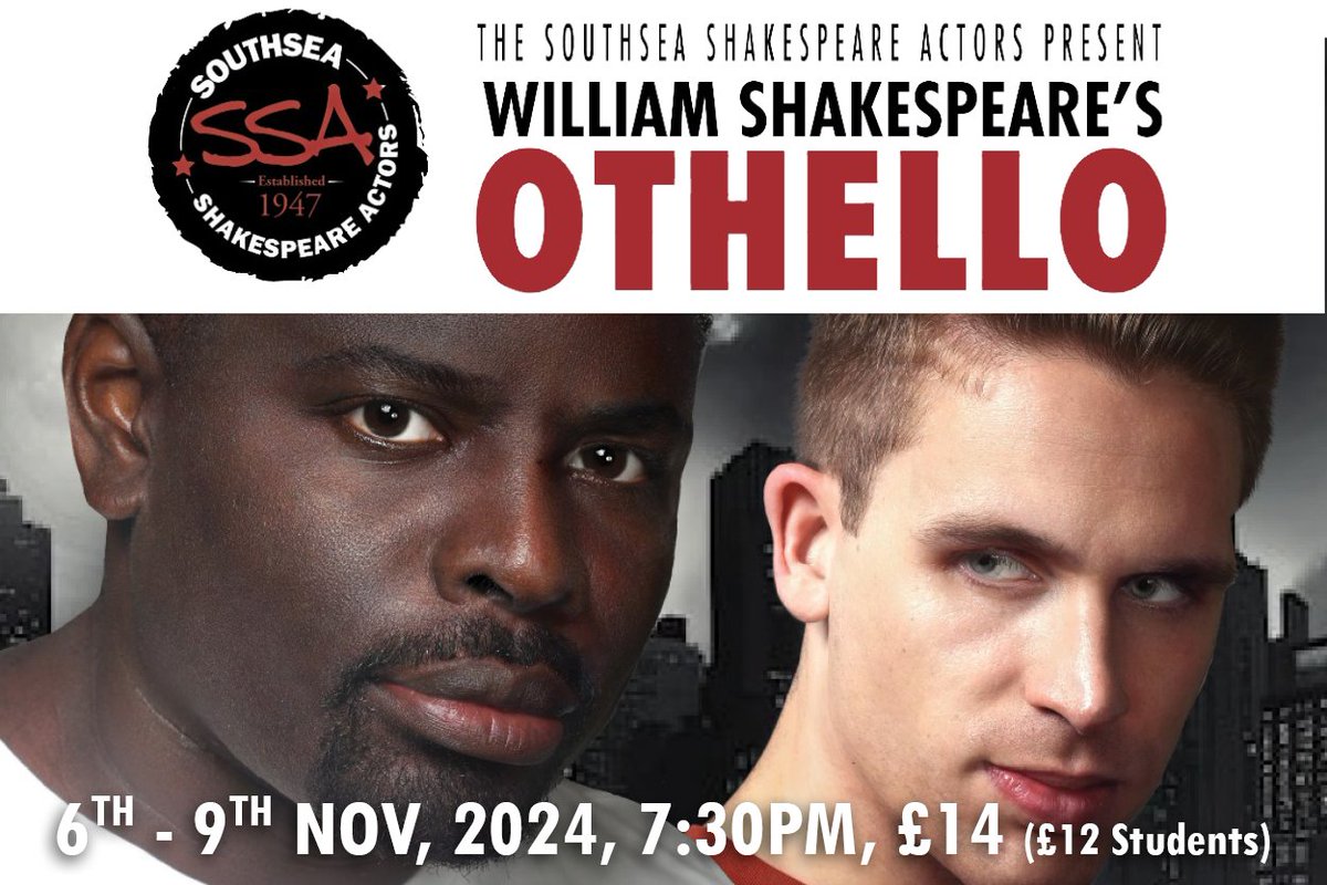Southsea Shakespeare Actor's gritty and comtemporary Othello opens tonight.  Tickets: stationtheatre.co.uk/othello #hayling #haylingisland #hampshire #havant #portsmouth #theatre #whatson #events #show #play #drama #shakespeare