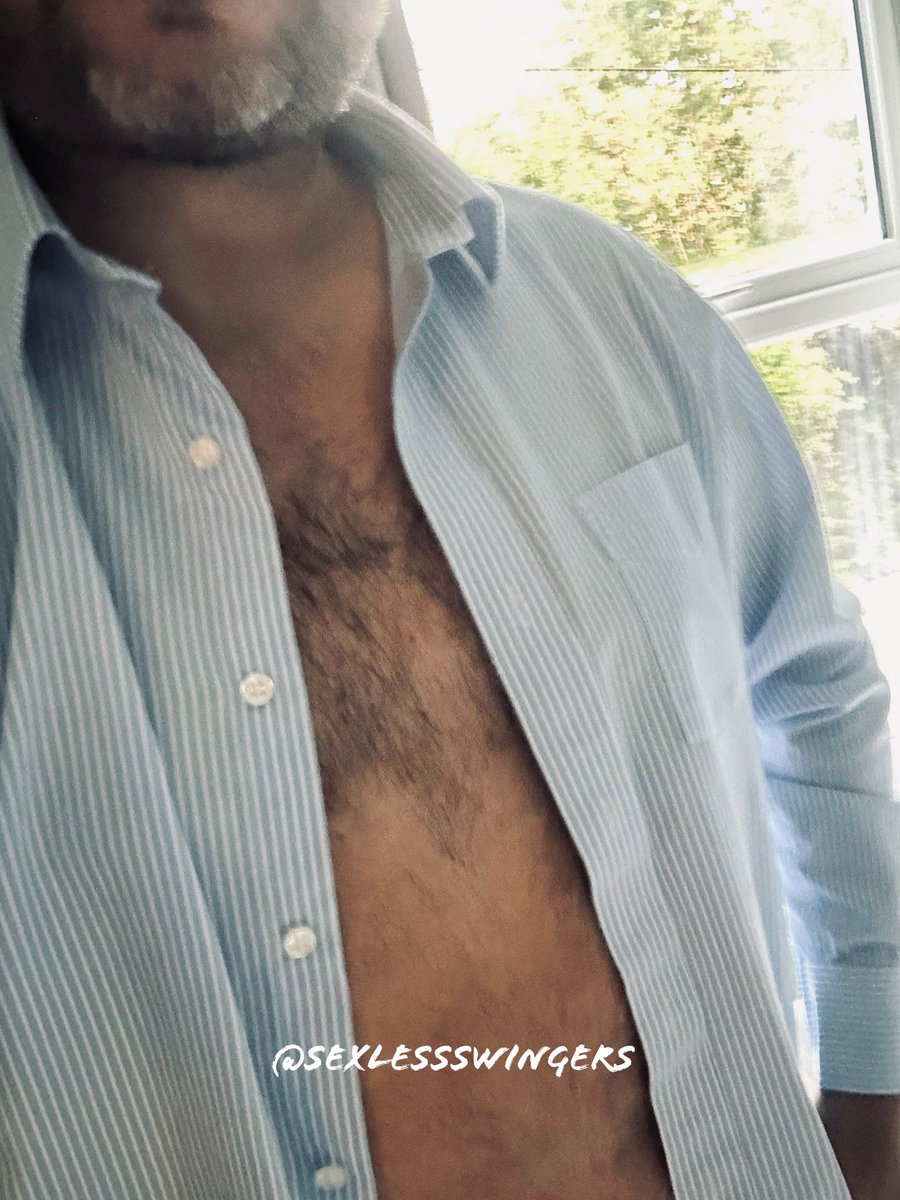 sexlessswingers's tweet photo. Mr G has gone into the office for the first time in weeks since his leg injury…leaving me to wear his shirt at home 😈
His salt & pepper beard though…🫦
#WorkwearWednesday #WorkFromHome #ManShirt #WednesdayMotivation #HappyCouple #Podcast #SwingersUK #ENM #SharingIsCaring https://t.co/5vnBVLuDxY