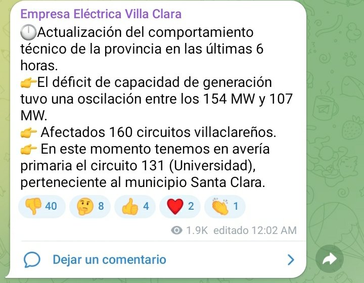 jos95087's tweet photo. @DiazCanelB Ya en la madrugada. La provincia tiene 167 circuitos, ¡y 160 apagados! Es evidente el sistema eléctrico nacional ha colapsado de nuevo. https://t.co/zQOwIPOxvT