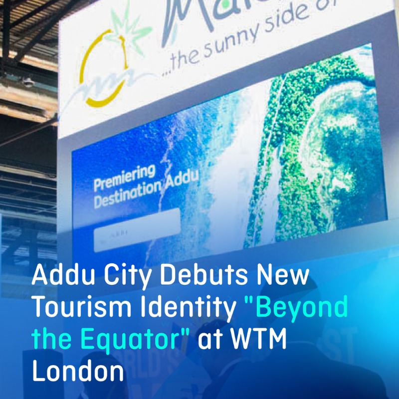 mvplusmedia's tweet photo. Addu City marked a historic milestone yesterday with the global launch of its new tourism brand identity at the World Travel Market (WTM) in London.