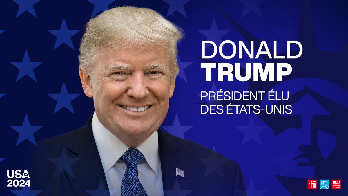 France24_fr's tweet image. 🔴🗳️🇺🇸 Donald #Trump est officiellement élu 47e président des #ÉtatsUnis

Suivez notre #DIRECT : x.com/i/broadcasts/1…

#USA2024 #USElections2024 #USElections #USAElection2024 #Election2024 #ElectionDay