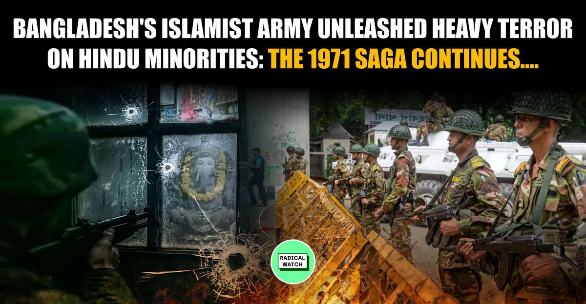 RadicalWatchOrg's tweet photo. #Hindus  in #Bangladesh  have long faced severe atrocities from the majority #Muslim population. Recent peaceful gatherings were blocked by authorities, citing "Indian interests." Yesterday’s atrocities in Hazari Gali, Chattogram, indicate that the water is now above head. https://t.co/7hJxisyfYe