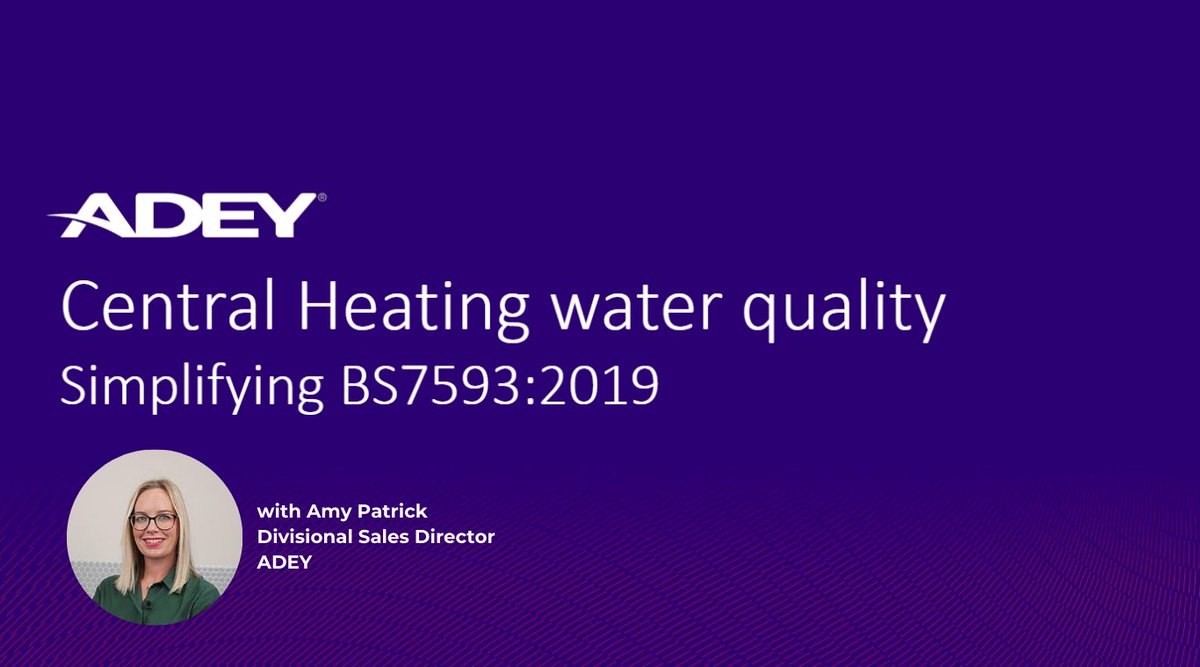 ASCP_UK's tweet image. On stage next: Divisional Sales Manager for @ADEY_Pro, Amy Patrick, presents "Central Heating Water Quality - Simplifying BS 7593:2019" 

Learn how #ADEY can support asset protection and keep tenant heating systems running smoothly. #ASCPLive #HousingMaintenance