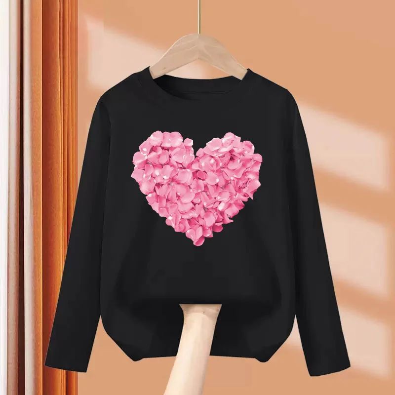 Girls’ Long Sleeve Heart T-Shirt – Cute Cotton Top for Spring (Ages 3-14) buff.ly/4ectofC