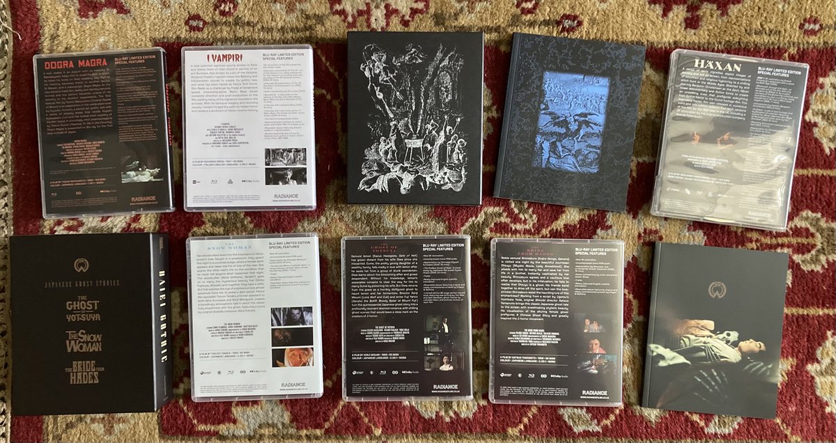 Just arrived from <a href="/FilmsRadiance/">Radiance Films</a> there October slate, some truly excellent editions to the collection, looking forward to watching them.

<a href="/TheRadiancePod/">The Radiance Films Podcast</a> #Bluray #PhysicalMedia #horror