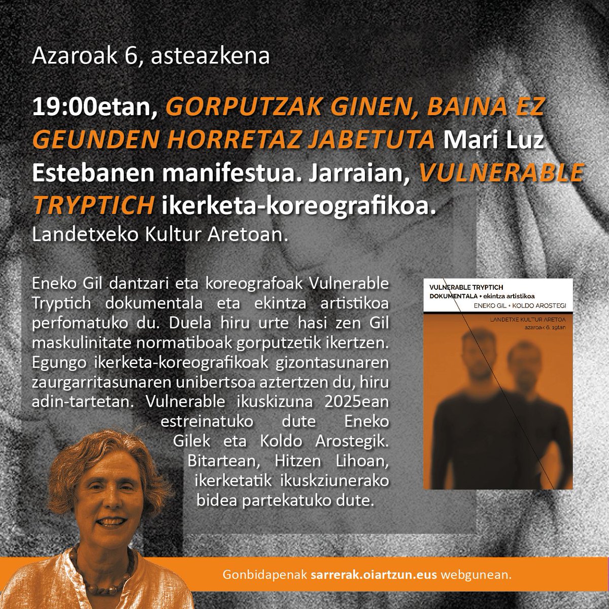 𝗛𝗜𝗧𝗭𝗘𝗡 𝗟𝗜𝗛𝗢𝗔 𝟮𝟬𝟮𝟰
Giro ederrean ekin zioten astelehenean aurtengo Hitzen Lihoari, Helduen Tailerreko 'Gorputz artean' pintura erakusketarekin.
Gaur, asteazkena 6, inauguratuko dute aurtengo edizioa.
👉Egitaraua osorik: hitzenlihoa.wordpress.com
<a href="/HitzenL/">Hitzen Lihoa</a>
Animatu!