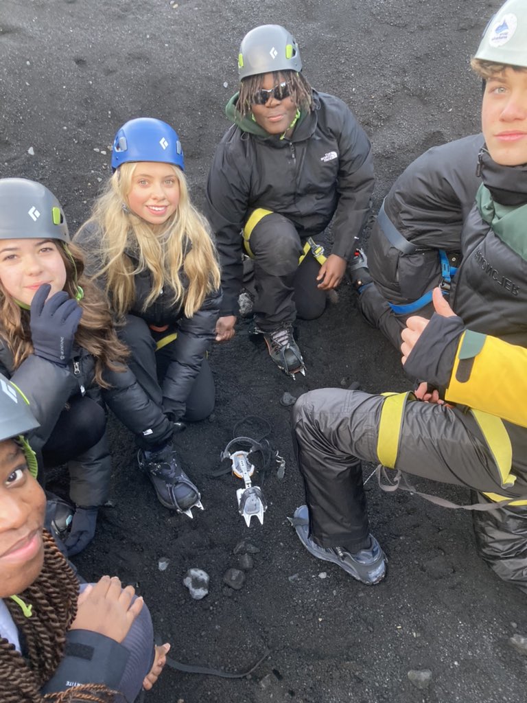 HH_SeniorSchool's tweet photo. Getting our crampons on - about to set off on our glacier hike!! https://t.co/HSjcpdAMA3