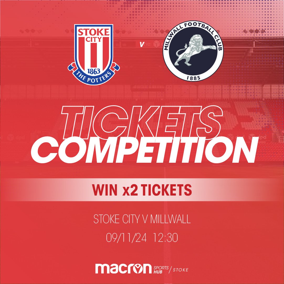 NewMacronStoke's tweet photo. LAST CHANCE TO ENTER! ⏰
WIN x2 stand tickets to see Stoke City v Millwall on Saturday at 12:30PM! 🏆

To enter: 
- Like 
- Follow 
- Repost 
- Tag a friend in comments!

The winner will be drawn on Friday at 12 PM! Good luck! 🔴
#StokeCity #Giveaway #Win #SCFC @stokecity https://t.co/gDkBrLUSMw