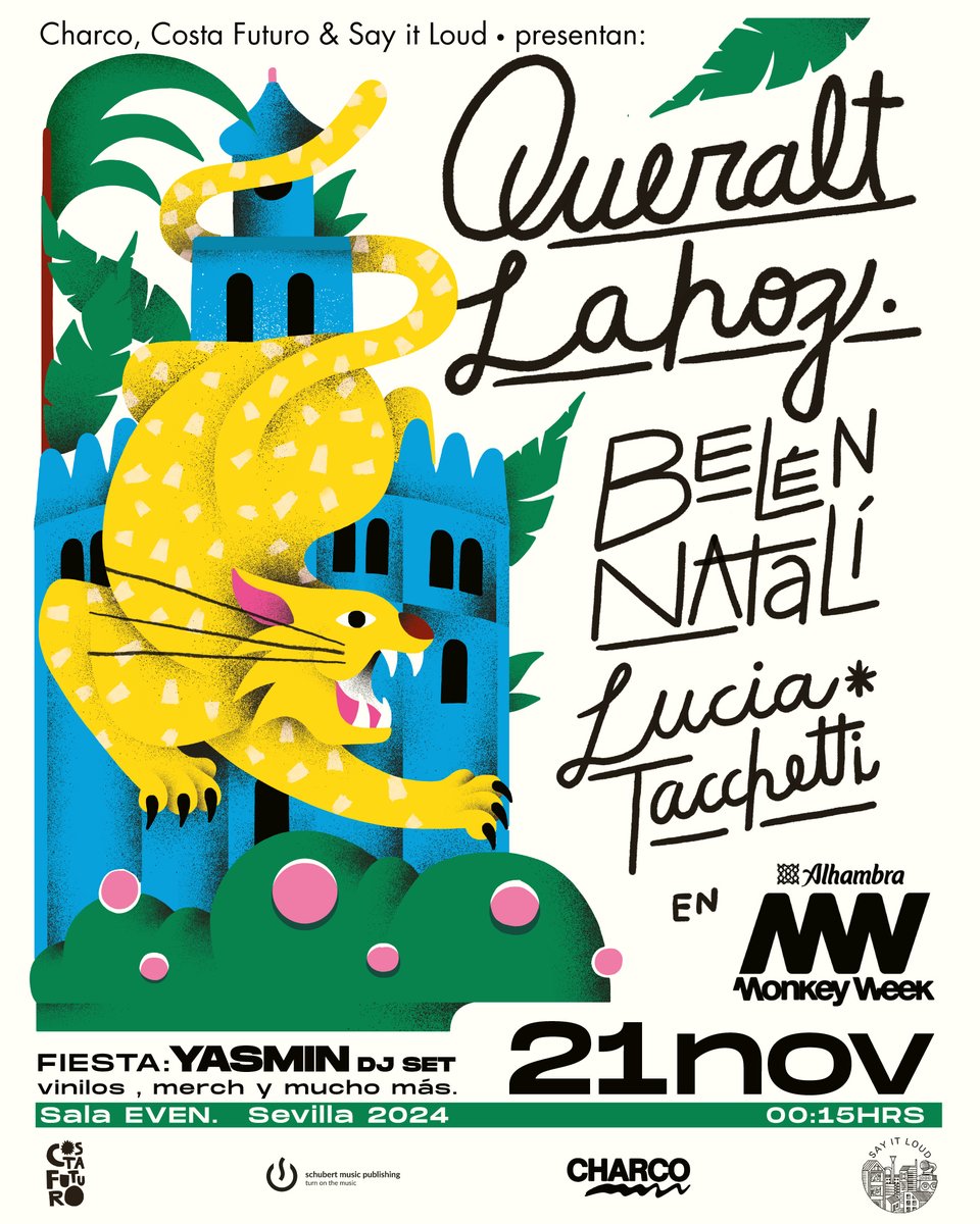 ✨ La noche del 21 de noviembre @SayitLoudBcn, <a href="/costa_futuro/">Costa Futuro</a> y <a href="/charcomusica/">CHARCO</a> serán anfitriones de esta fiesta en la <a href="/salaeven/">Sala Even</a>, que incluirá los showcases de Queralt Lahoz, Belén Natalí y Lucia Tacchetti, además de la dj session de Yasmin.