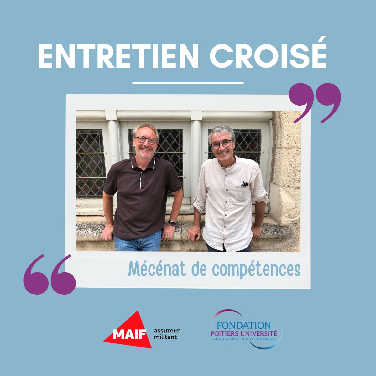 💬 Entretien croisé sur le mécénat de compétences

Dans cet article, la <a href="/MAIF/">MAIF</a> et la <a href="/FonPoitiersUniv/">Fondation Poitiers Université</a> reviennent sur les aspects marquants et les bénéfices mutuels de leur collaboration sous forme de mécénat de compétences, réalisée entre 2022 et 2024.

🔗 fondation.univ-poitiers.fr/entretien-croi…