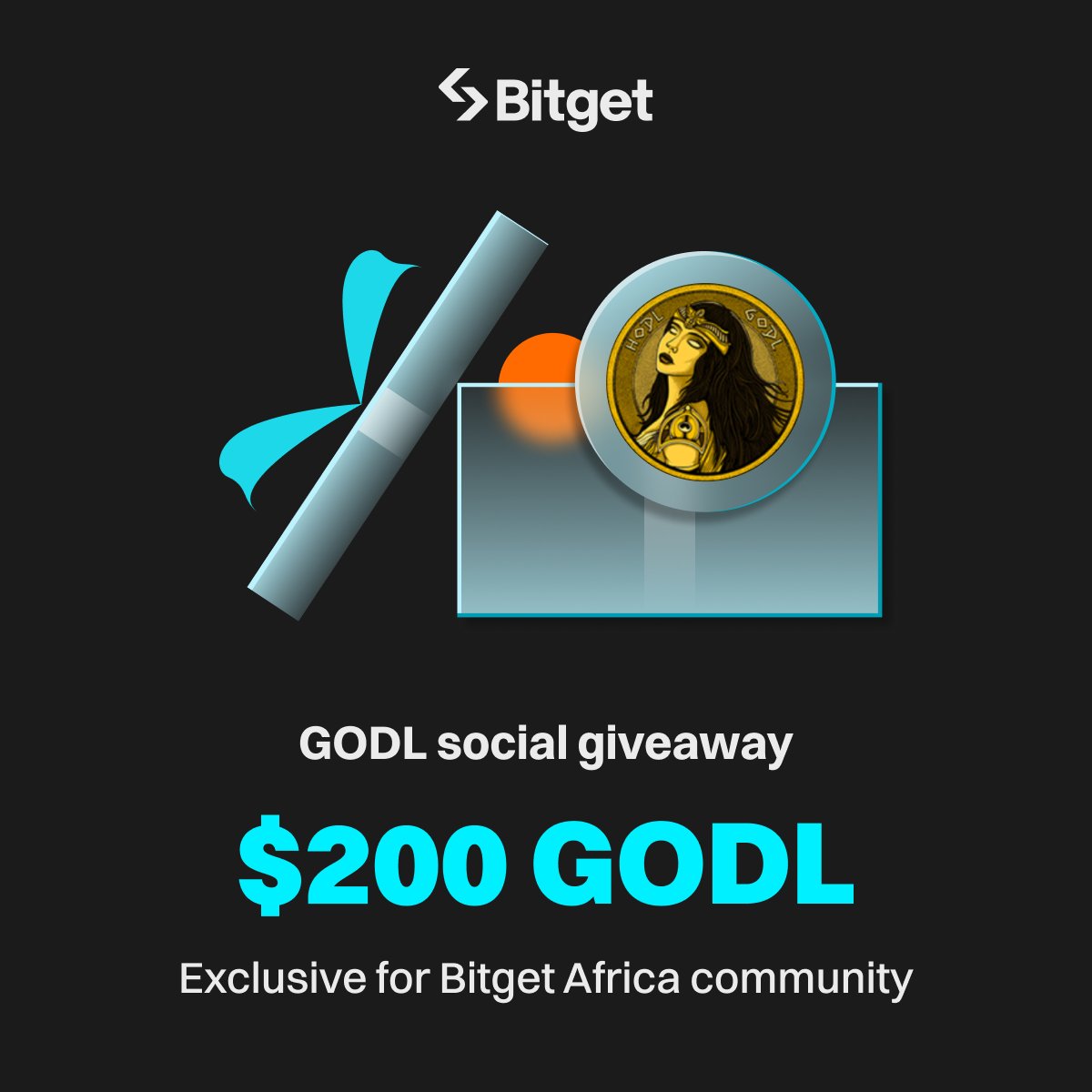 🎉 $200 in $GODL giveaway! 🎉

To enter:
🔹 Follow <a href="/BitgetAfrica/">Bitget Africa</a>
🔹 Repost with #GodlListBitget
🔹 Fill entry gleam.io/ycjH8/bitget-a…

🎉 40 lucky winners each wins $5 $GODL

Goodluck! 🍀