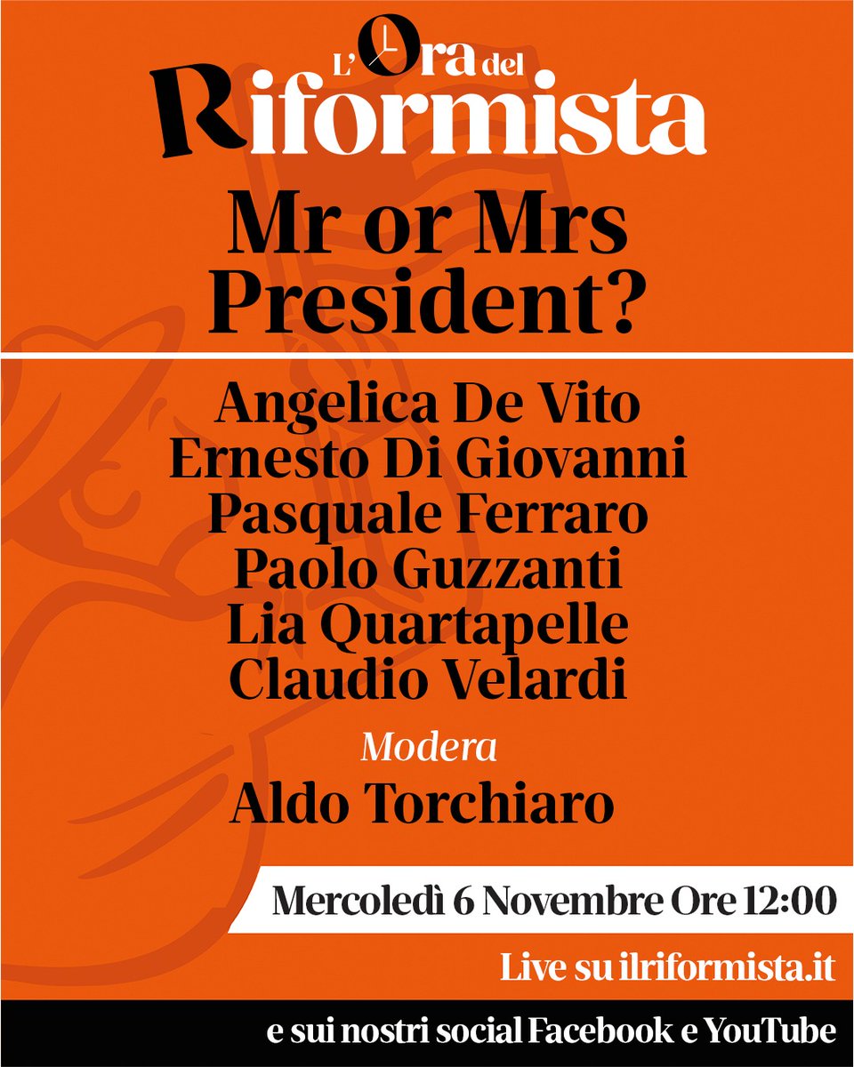 Live ora sul sito de <a href="/ilriformista/">Il Riformista</a> con <a href="/claudiovelardi/">claudiovelardi</a> <a href="/LiaQuartapelle/">Lia Quartapelle</a> e tanti altri