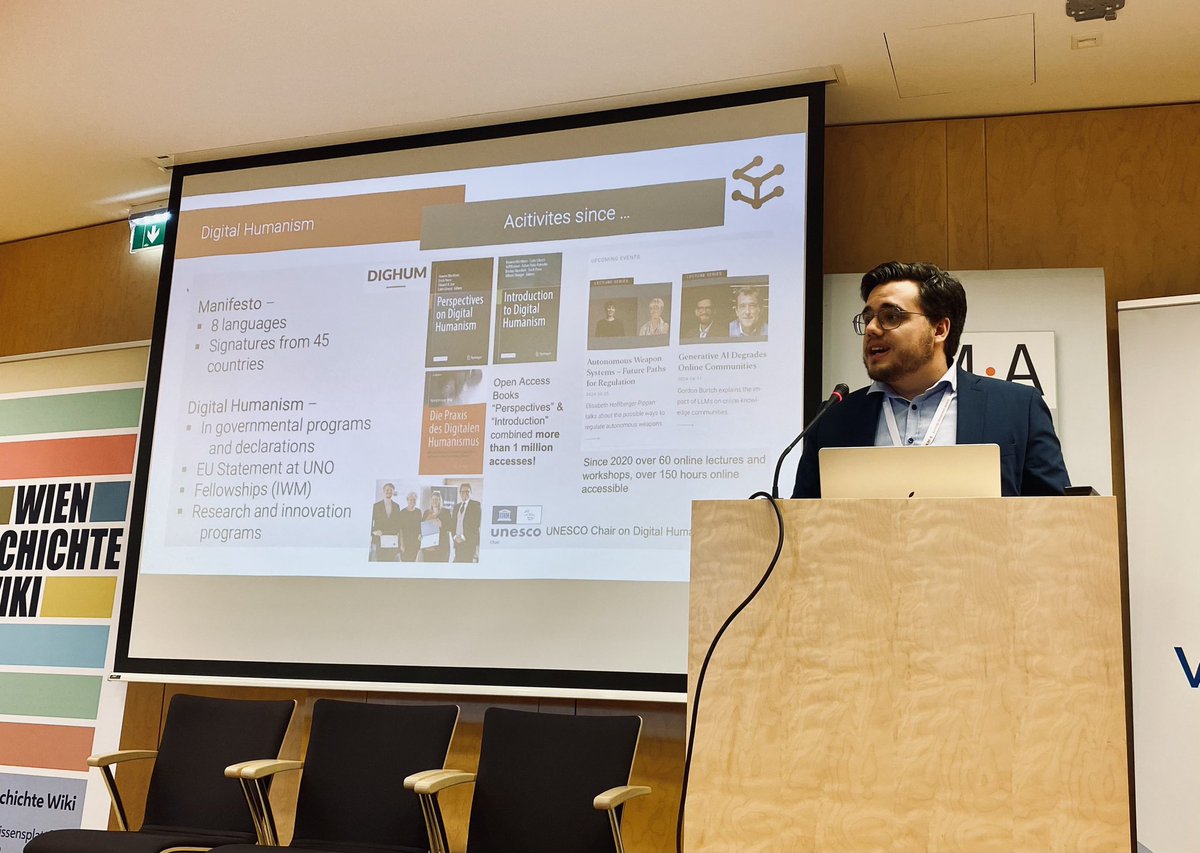 Semantic MediaWiki (@semanticmw) on Twitter photo Julia Neidhardt (<a href="/j_neidhardt/">Julia Neidhardt</a>) and Thomas Kolb (<a href="/thomasekolb/">Thomas</a>) from TU Vienna ask where AI and Machine Learning are taking us, and show, in the context of #DigitalHumanism, their perspective on chatbots, recommender systems, and data retrieval from LLMs. <a href="/DigHumTUWien/">Digital Humanism TU Wien</a> #SMWCon Julia Neidhardt (<a href="/j_neidhardt/">Julia Neidhardt</a>) and Thomas Kolb (<a href="/thomasekolb/">Thomas</a>) from TU Vienna ask where AI and Machine Learning are taking us, and show, in the context of #DigitalHumanism, their perspective on chatbots, recommender systems, and data retrieval from LLMs. <a href="/DigHumTUWien/">Digital Humanism TU Wien</a> #SMWCon
