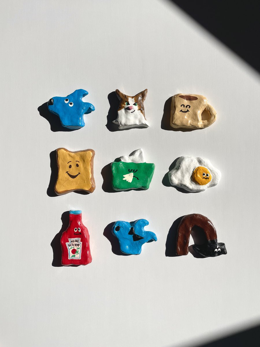 マグネットで出来たかわいい子たち作ってみました🥫🖇️🩻