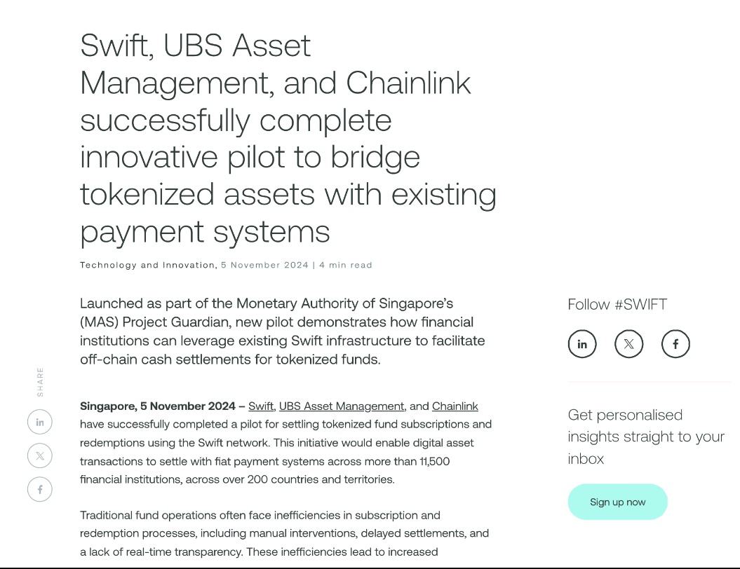 💥Blockchain | #Payments | #Tokenization: In order for digital assets to  gain worldwide acceptance, they need to connect seamlessly with current  payment systems as well as #digitalcurrencies. Swift, UBS Asset Management,  and
