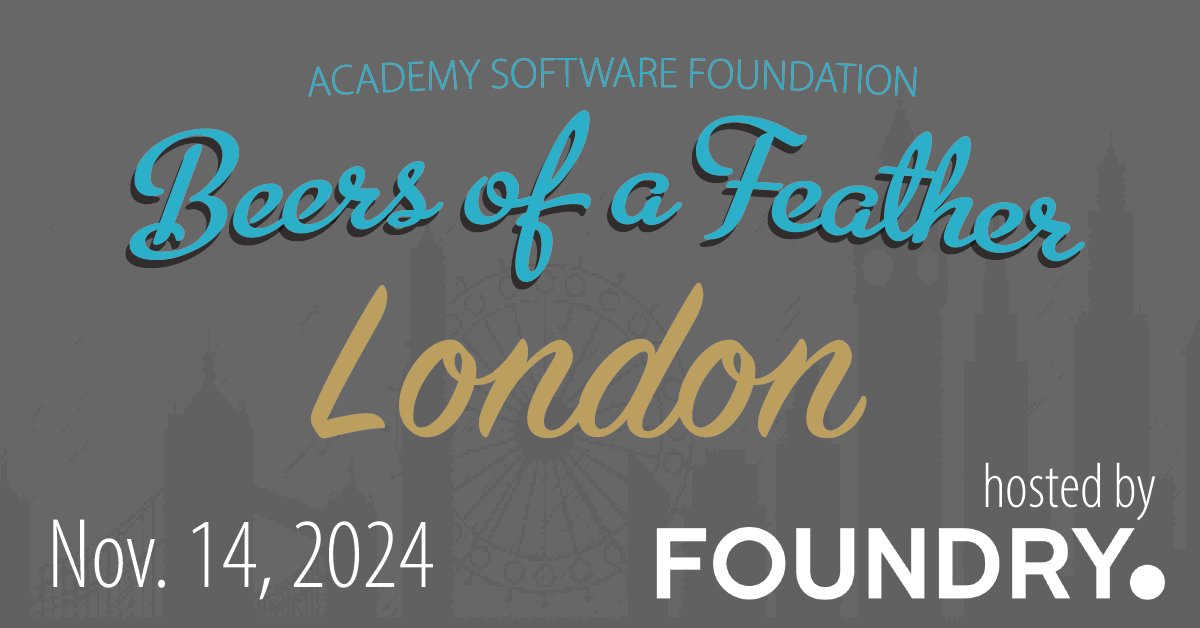 Join us in London next week, Nov. 14, for an #ASWF Beers of a Feather mixer hosted by <a href="/TheFoundryTeam/">Foundry</a>! The event is open to anyone in the technical community within #VFX and #animation. RSVP at hubs.la/Q02X1F3v0