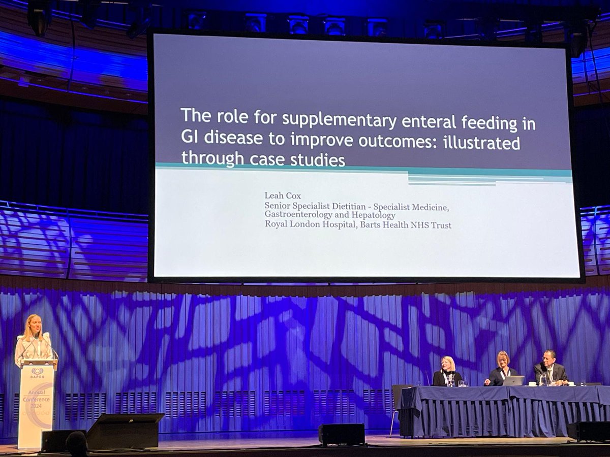Leah Cox (@leahcoxrd) on Twitter photo Very grateful to have had the opportunity to present at #BAPEN2024 this morning.
Thank you to <a href="/Nutricia/">Nutricia</a> for a fantastic opportunity to talk about patient case studies and reflect on clinical and QoL changes with use of enteral feeding <a href="/RLHDietitians/">RLH Dietitians</a> <a href="/BartsHepatology/">Barts Hepatology</a> <a href="/BDA_PENG/">BDA Parenteral and Enteral Nutrition Group</a> Very grateful to have had the opportunity to present at #BAPEN2024 this morning.
Thank you to <a href="/Nutricia/">Nutricia</a> for a fantastic opportunity to talk about patient case studies and reflect on clinical and QoL changes with use of enteral feeding <a href="/RLHDietitians/">RLH Dietitians</a> <a href="/BartsHepatology/">Barts Hepatology</a> <a href="/BDA_PENG/">BDA Parenteral and Enteral Nutrition Group</a>