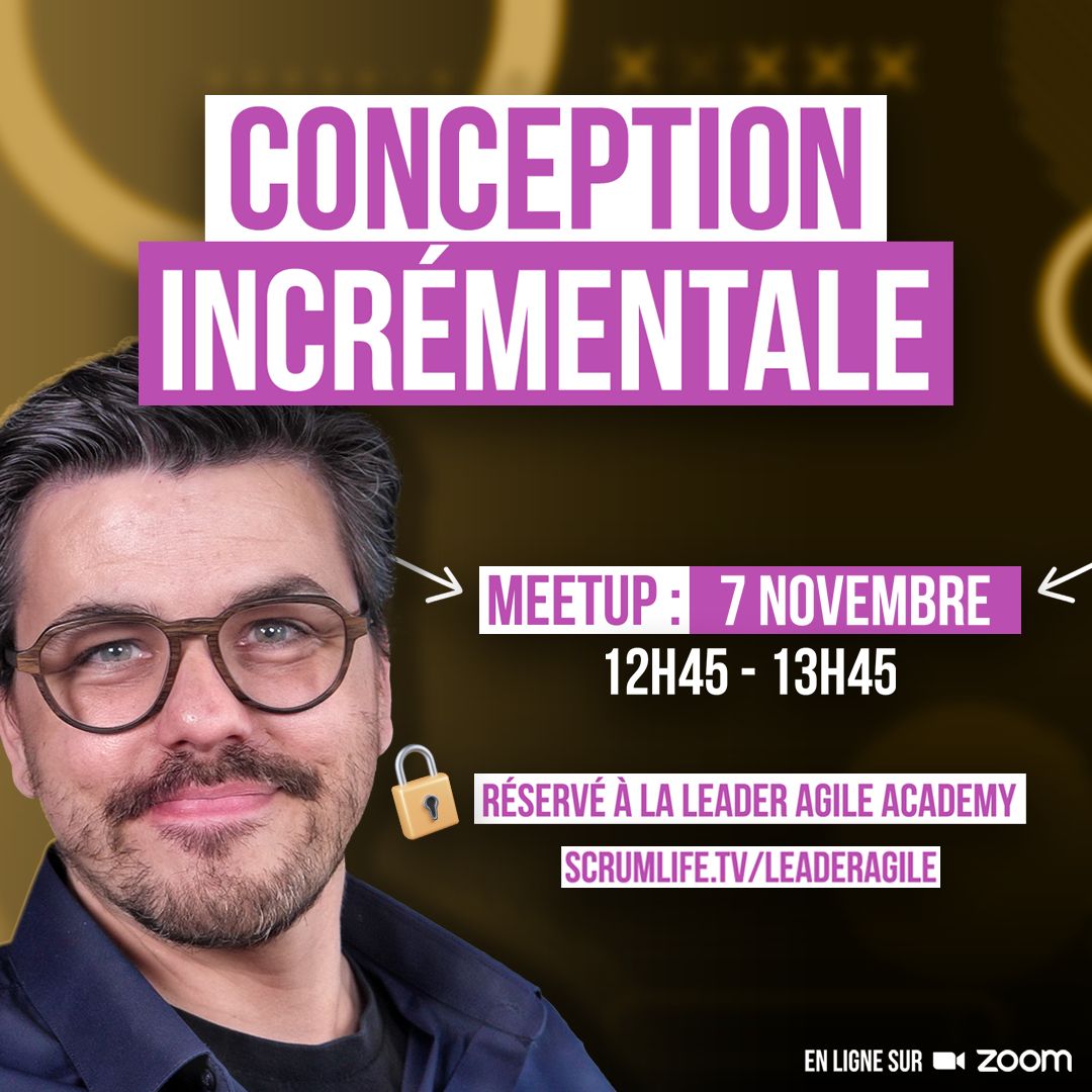 Découvre le secret des équipes agiles performantes! 

Demain à 12h45, avec Constantin tu verras
• Fondements de l'agilité et approche incrémentale
• Conception incrémentale en design et architecture
• Éviter la convergence prématurée
Inscris-toi ➡️sl.run/e9vu6u