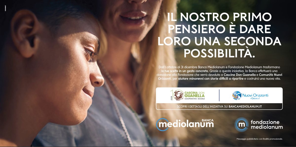 Grazie a @bancamediolanum possiamo dare una seconda possibilità a tanti giovani.
Tutti i dettagli qui >> fmed.it/una-seconda-po…
#FondazioneMediolanum #insieme #BancaMediolanum #CascinaDonGuanella <a href="/NuoviOrizzonti/">Nuovi Orizzonti</a>