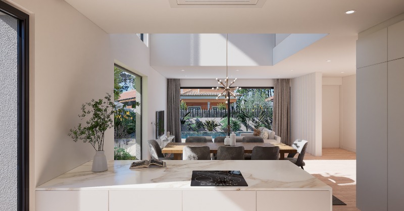 hgdesign3D's tweet photo. Cozinha com vista para a sala, piscina e jardim, criando um ambiente integrado e funcional. Visualização 3D que destaca a fluidez do design. 🏡
#Arquitetura #3DVisualization https://t.co/DnU50KuGzP
