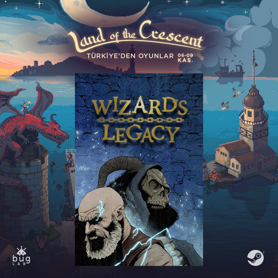 WideGameStudio's tweet photo. See Wizard's Legacy and many other games on Land of the Crescent event on Steam starting November 6th🌙✨

We extend our special thanks to Bug Lab Tekmer for this event!

#indiegame #indiedev https://t.co/2Jmupiq9HQ