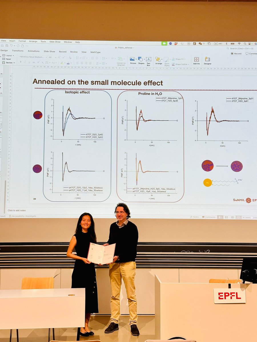 Materials Science & Engineering @EPFL (@materials_epfl) on Twitter photo 🎉 Congratulations to Dr. Ting Mao from the Supramolecular Nano-Materials and Interfaces Laboratory (<a href="/SuNMIL_EPFL/">SuNMIL</a>) of <a href="/Materials_EPFL/">Materials Science & Engineering @EPFL</a> for successfully defending her PhD thesis “Hydrophobic Interaction and its Small Molecule Effect” under Prof. Francesco Stellacci's supervision. 🎉 Congratulations to Dr. Ting Mao from the Supramolecular Nano-Materials and Interfaces Laboratory (<a href="/SuNMIL_EPFL/">SuNMIL</a>) of <a href="/Materials_EPFL/">Materials Science & Engineering @EPFL</a> for successfully defending her PhD thesis “Hydrophobic Interaction and its Small Molecule Effect” under Prof. Francesco Stellacci's supervision.