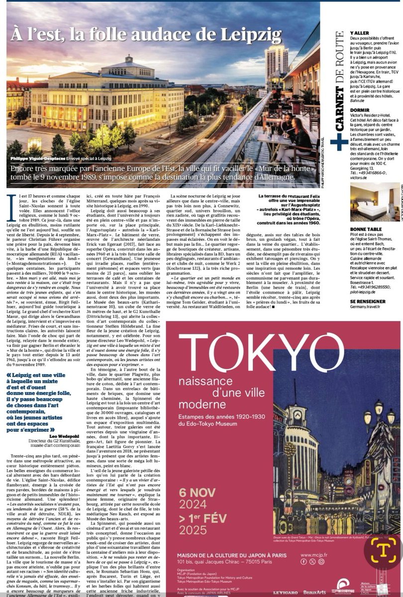 35 ème anniversaire de la chute du mur de Berlin.  Dans le Figaro du jour et sur le Figaro.fr