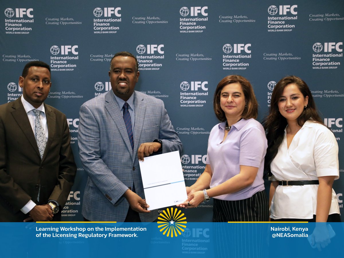 The Ministry of Energy and Water Resources and NEA signed a four-year cooperation agreement with <a href="/IFCAfrica/">IFC Africa</a> to strengthen Somalia's energy regulations. Focus areas include licensing, tariffs, and renewable energy, aimed at expanding access to affordable, reliable electricity.