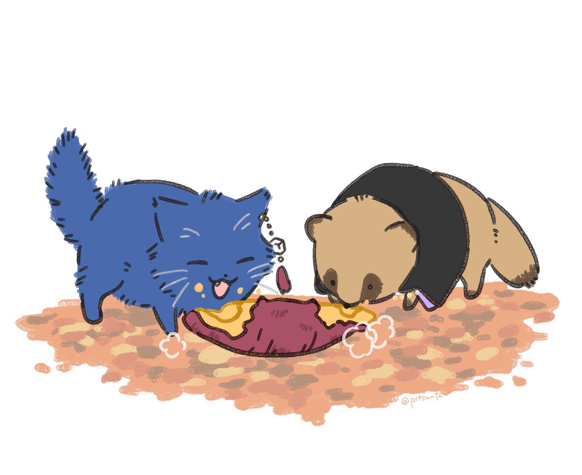 「ねこたぬ」|葵しずなのイラスト
