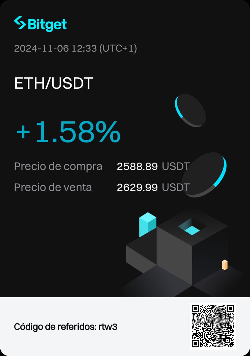 💥 Ethereum en #Bitget está llevando mis ganancias al siguiente nivel! 📈💸 Únete y empieza a ganar también 👇

partner.bitget.com/bg/w3l5sxgt link de 20 % de descuento en comisiones de por vida

#Ethereum #Crypto #Trading #Inversiones #Bitget #GanarDinero